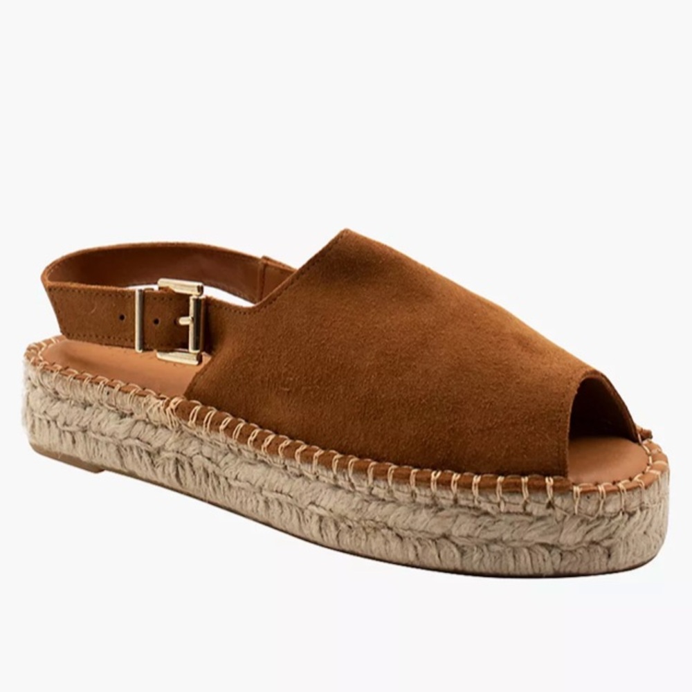 ALOHAS Suede Espadrille Platform Sandal in Brown